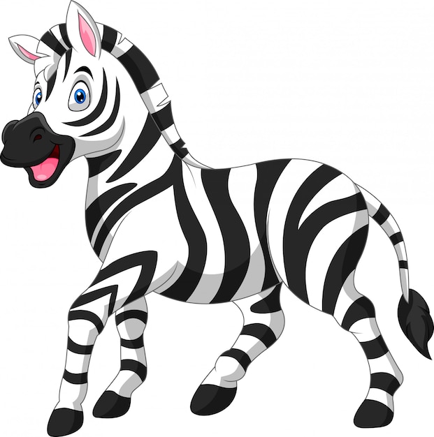 Schattige cartoon grappige zebra stand