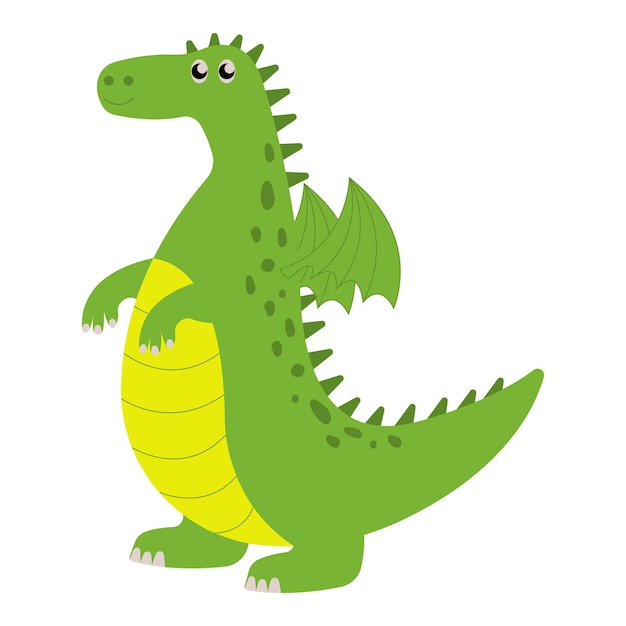 Schattige cartoon groene draak vectorillustratie