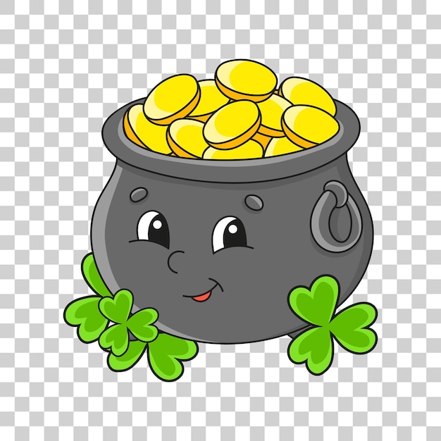 Schattige cartoon karakter sticker St Patrick's day geïsoleerd op transparante achtergrond Design element