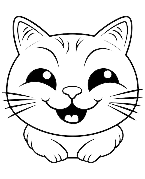 Schattige cartoon kat vector illustratie kat kleurplaat voor kinderen kat mascotte ontwerp kat logo