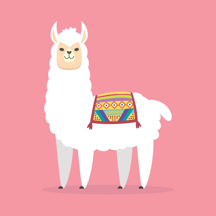 Schattige cartoon Lama karakter ontwerp