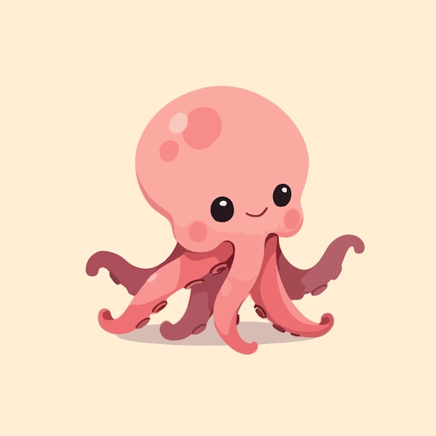 Schattige cartoon octopus illustratie vector sticker