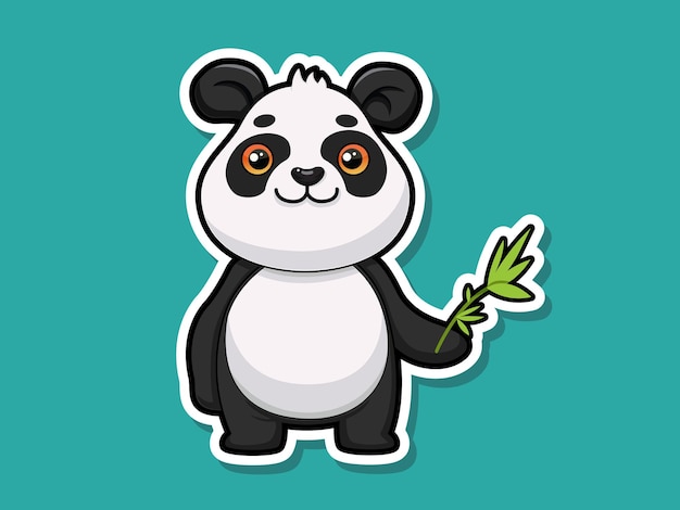Schattige cartoon Panda sticker mascotte dier karakter Vector kunst illustratie