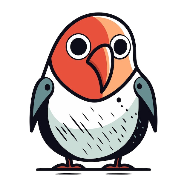 Schattige cartoon papegaai vectorillustratie op een witte achtergrond
