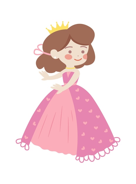 Schattige cartoon prinses vectorillustratie