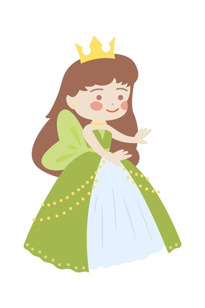 Schattige Cartoon Prinses Vectorillustratie