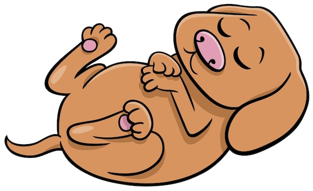 Schattige cartoon slapende puppy dier karakter