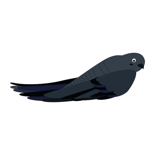 Schattige cartoon snelle vogel Flat vector illustratie