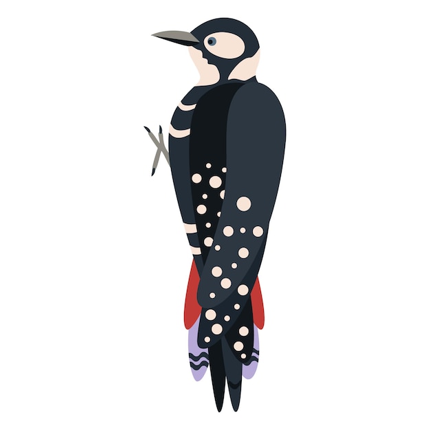 Schattige cartoon specht vogel Flat vector illustratie