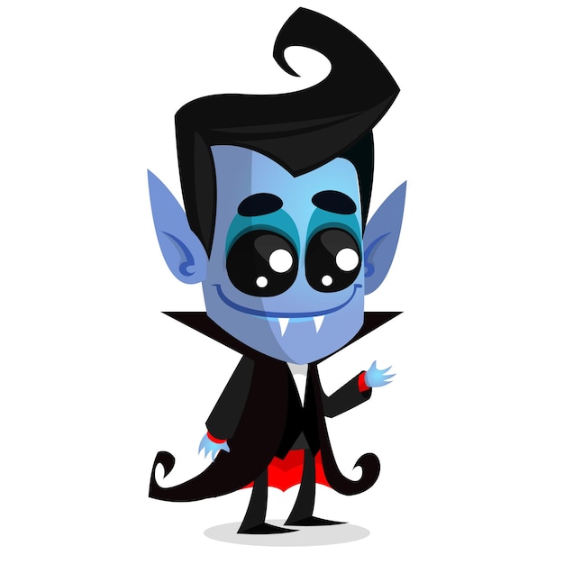 Schattige cartoon vampier glimlachend vectorillustratie