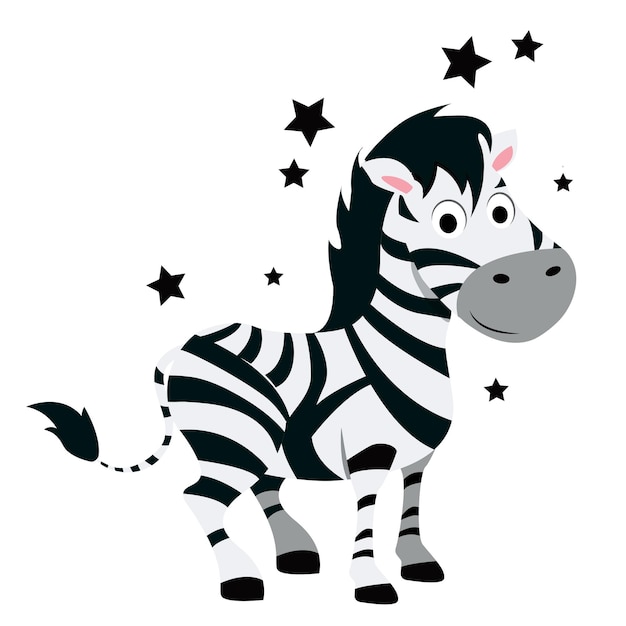 Schattige cartoon zebra Charmante zebra