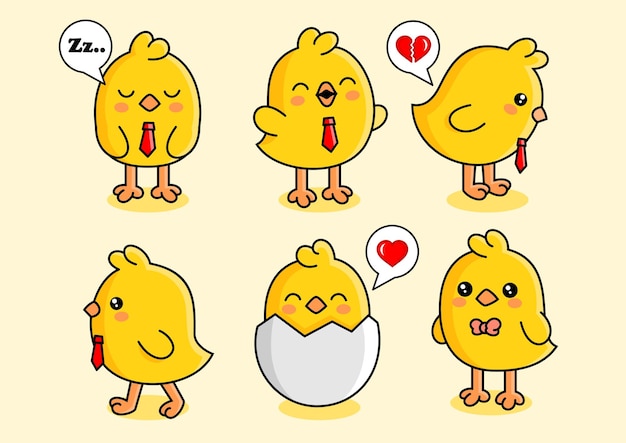 Schattige chick mascotte vectorillustratie