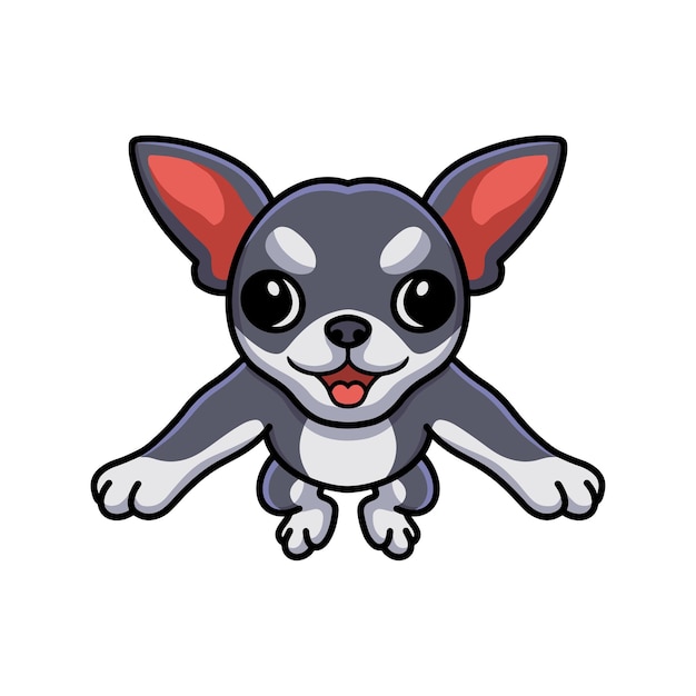 Schattige chihuahua hond cartoon poseren