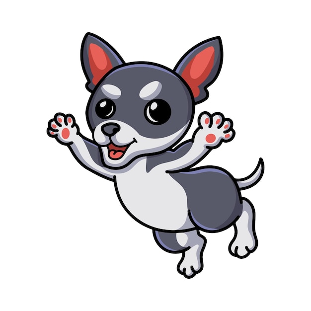 Schattige chihuahua hond cartoon poseren