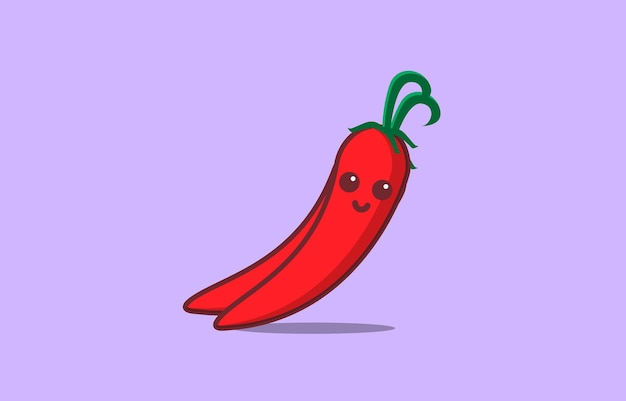 Schattige chili karakter vector pictogram illustratie
