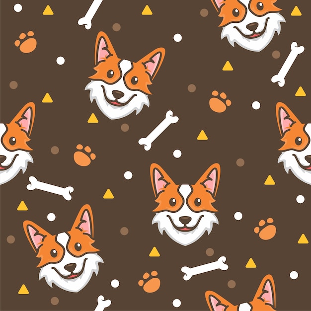 Schattige corgi-patroonillustraties