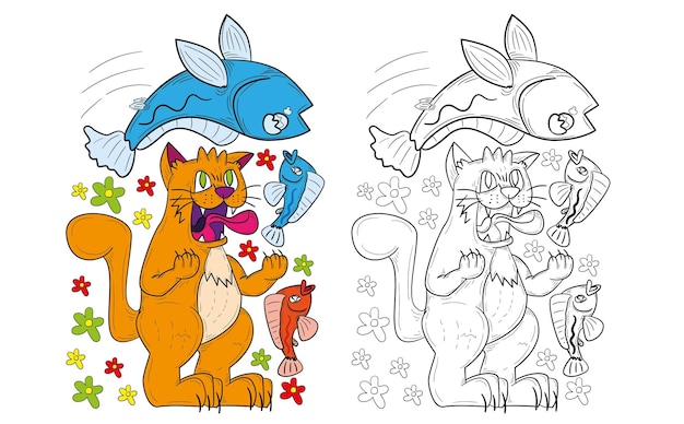 schattige dier doodle illustratie voor boek tekening pagina
