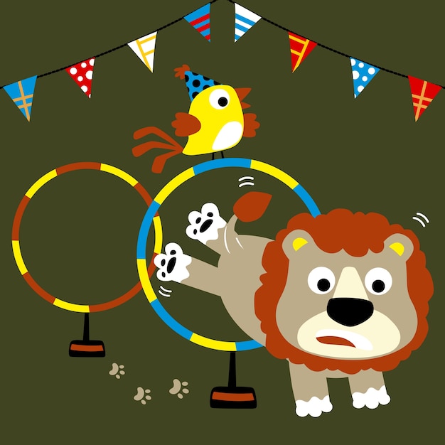 Vector schattige dieren circus cartoon