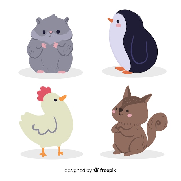 Schattige dieren collectie cartoon concept