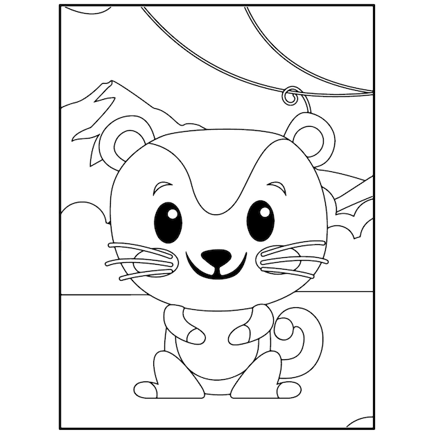 Schattige dieren kleurplaten voor kinderen