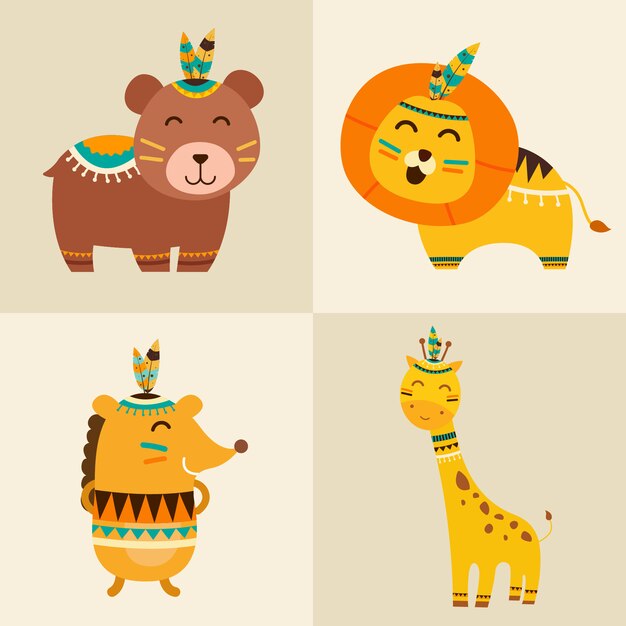 Schattige dieren met Boho-stijl