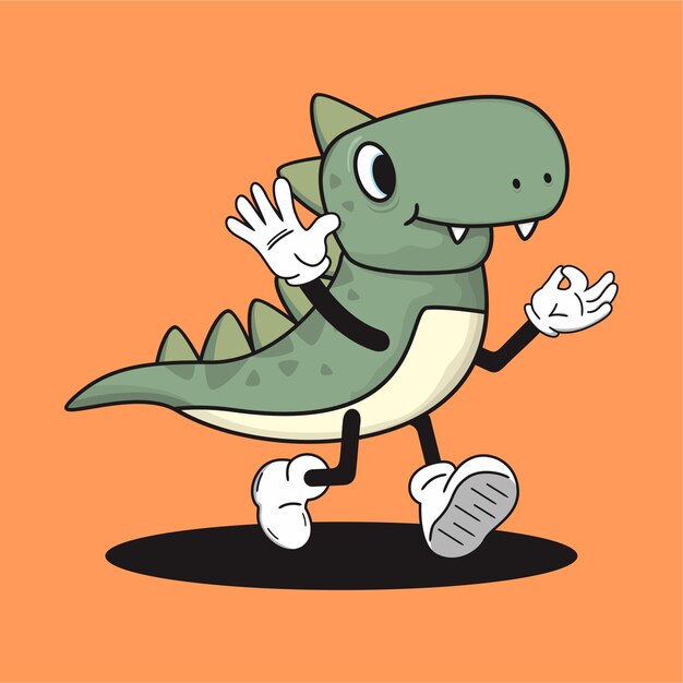 Vector schattige dino trex cartoon personage vector illustratie