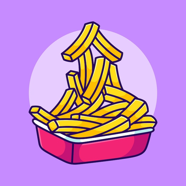 Schattige drijvende aardappel stick vector illustratie cartoon frietjes