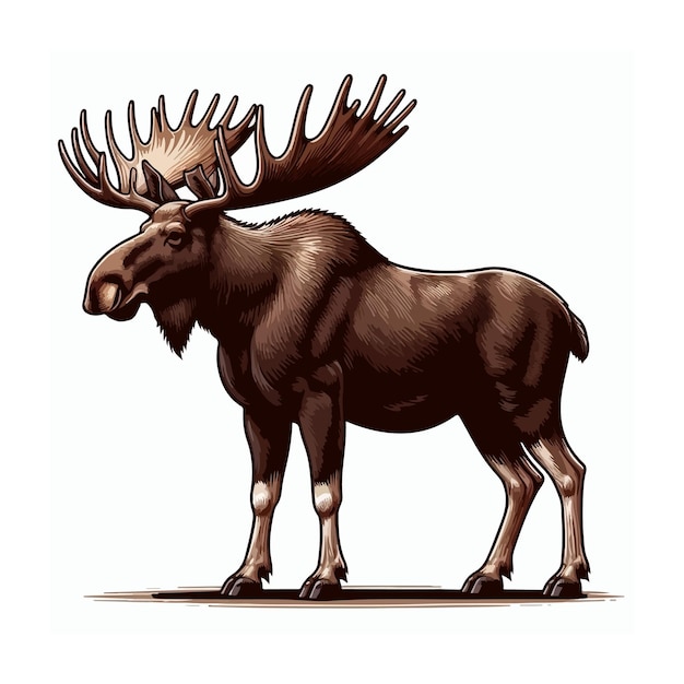 schattige eland cartoon vector op witte achtergrond