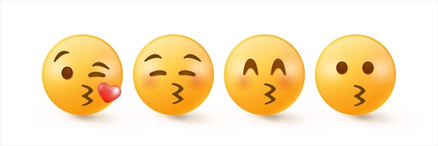 schattige emoji met kussende reactie