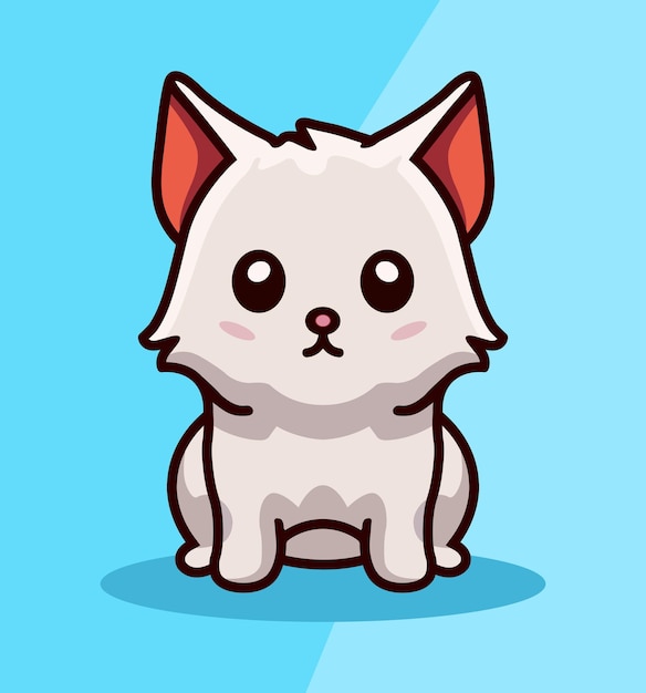 Schattige en schattige kawaii kat mascotte vector illustratie