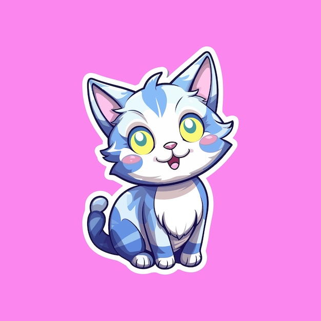 Schattige en schattige kawaii katten sticker