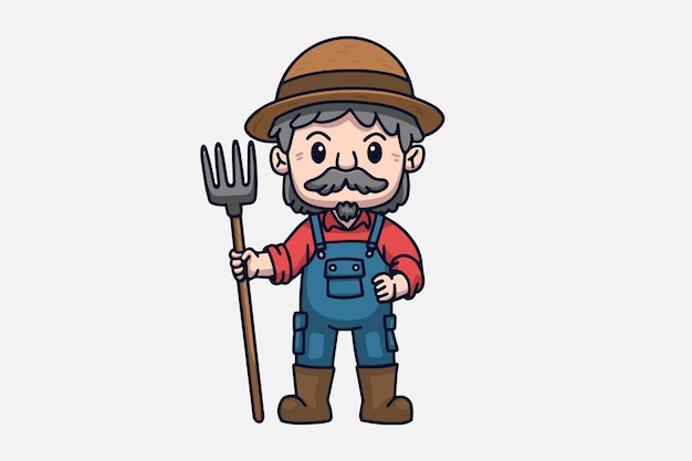 Schattige farmer cartoon personage illustratie