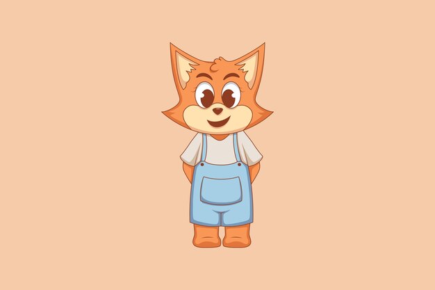 Schattige Fox karakter ontwerp illustratie