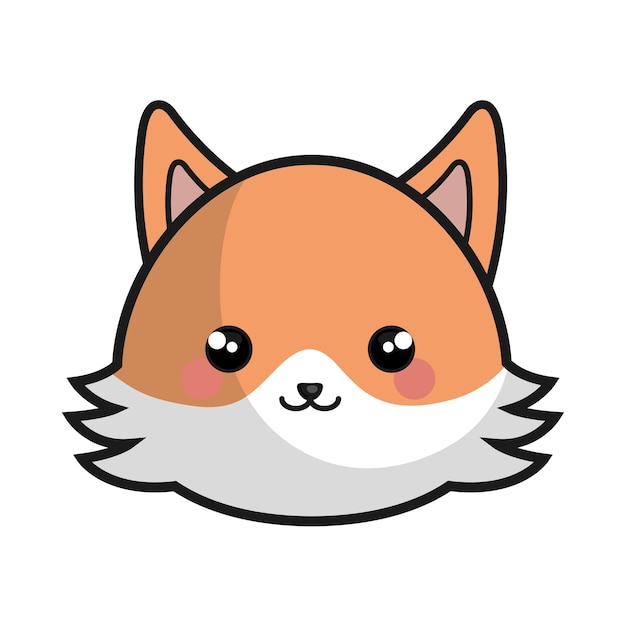 schattige fox kawaii stijl