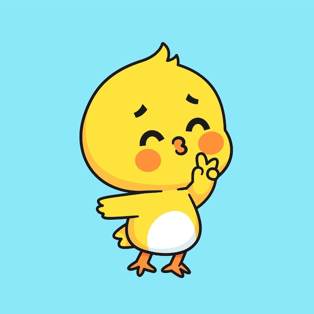 Schattige gele eend happy cartoon vector