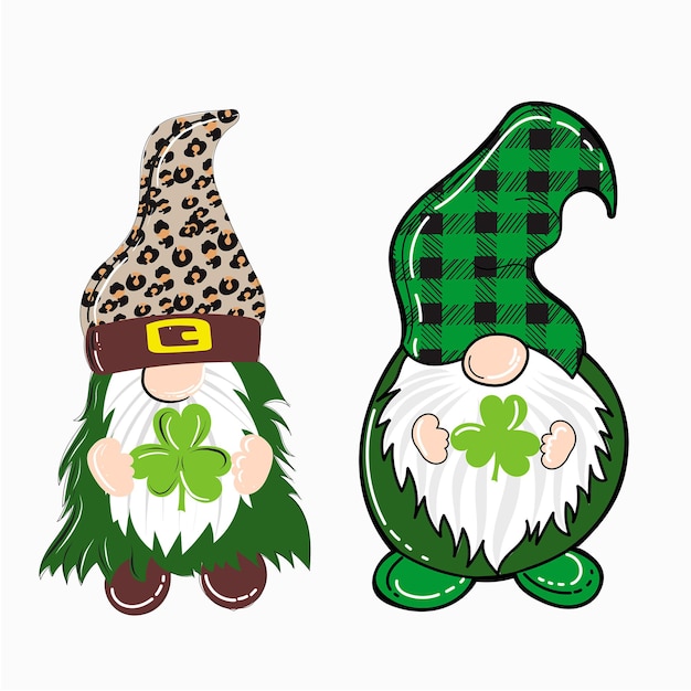 Schattige Gnome afdrukbare vectorillustratie voor St. Patrick's Day