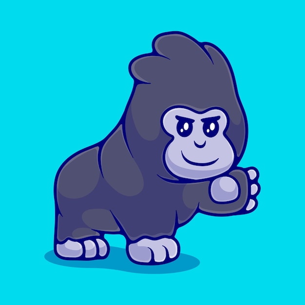 Vector schattige gorilla-illustratie geschikt voor mascottesticker en t-shirtontwerp