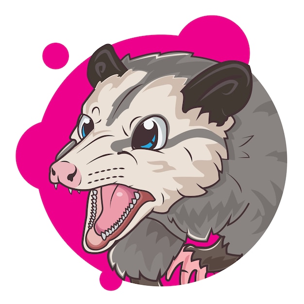 Schattige grijze opossum avatar