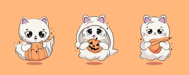 Schattige halloween babyspook Cute cartoon karakter Vector stock illustratie