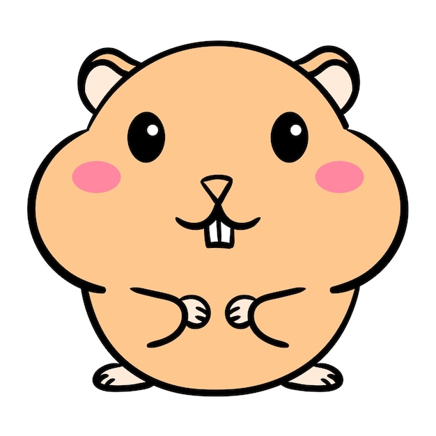 Schattige hamster Vector pictogram illustratie mascotte stripfiguur