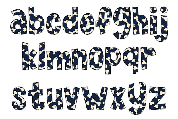 Schattige handgemaakte botten lettertypeset