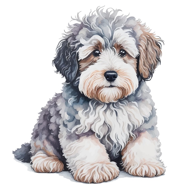 Vector schattige hond aquarel illustratie