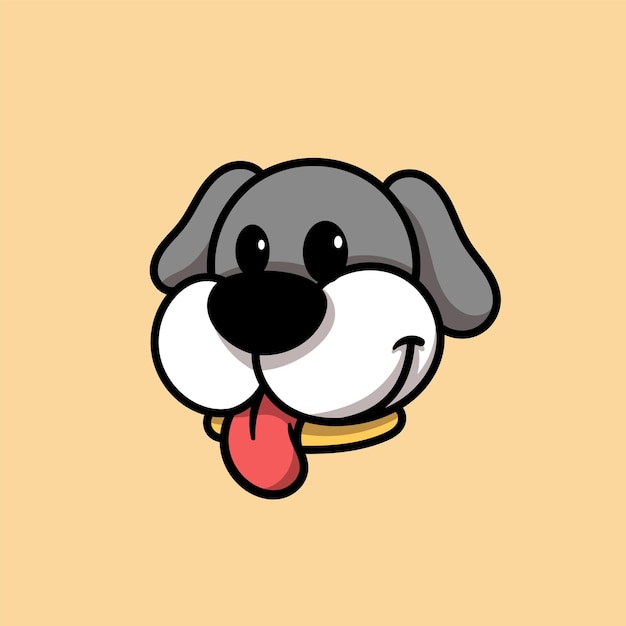 Schattige hond hoofd cartoon