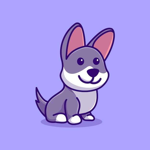 schattige hond mascotte illustratie vector icon