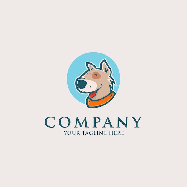 Schattige hond mascotte Logo vector