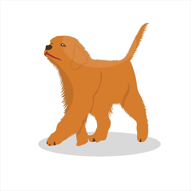 Vector schattige hond vectorillustratie op witte achtergrond wild dier