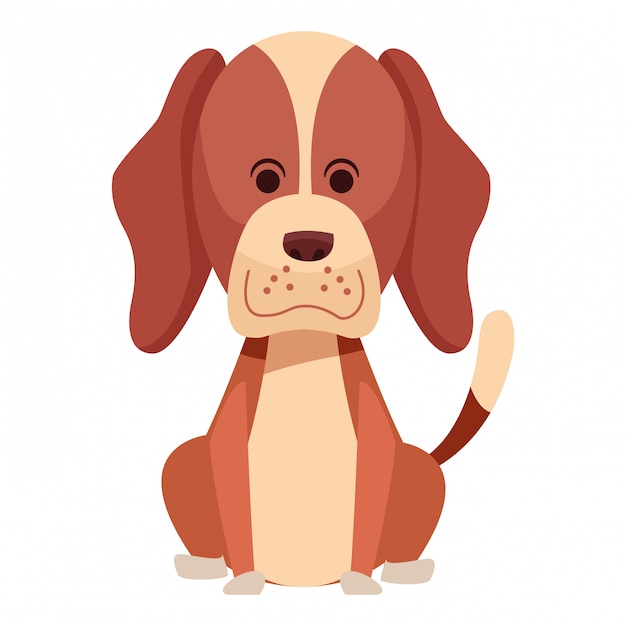 schattige hond zit pictogram cartoon
