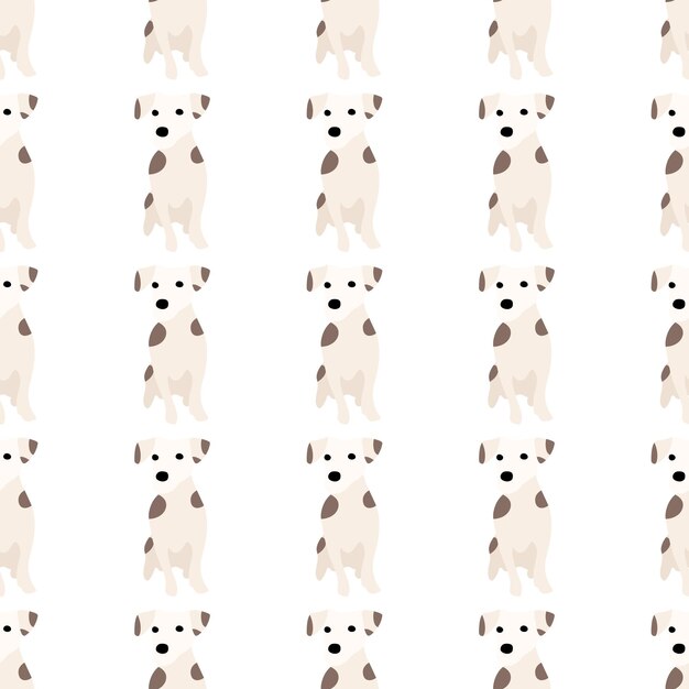 Schattige honden Jack Russell Terrier Fanny dieren Vector hand getekende naadloze patroon