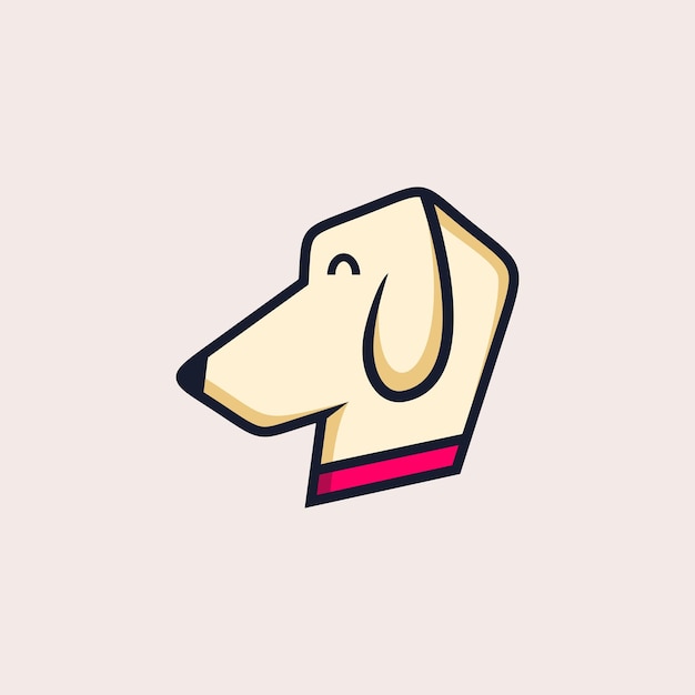 Vector schattige hoofd hond logo ontwerp vectorillustratie