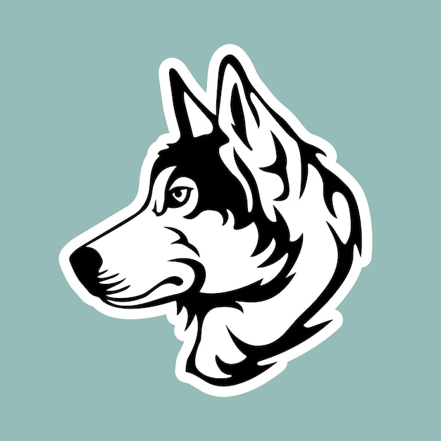 Schattige husky als sticker voor webdesign Puppy als patroon voor ontwerptoepassingen, kleding, websites